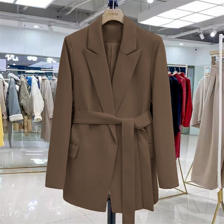 Damen Elegante Wickelblazer mit Gürtel Drune