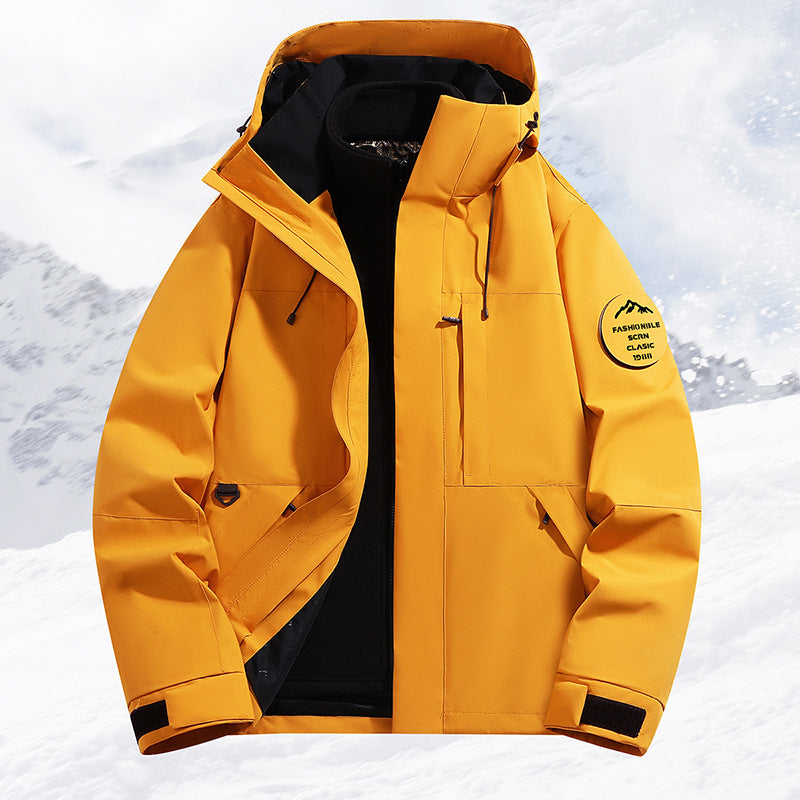 Herren mehrlagige Schneesportjacke mit atmungsaktiver Membran und verstellbarer Kapuze Drune