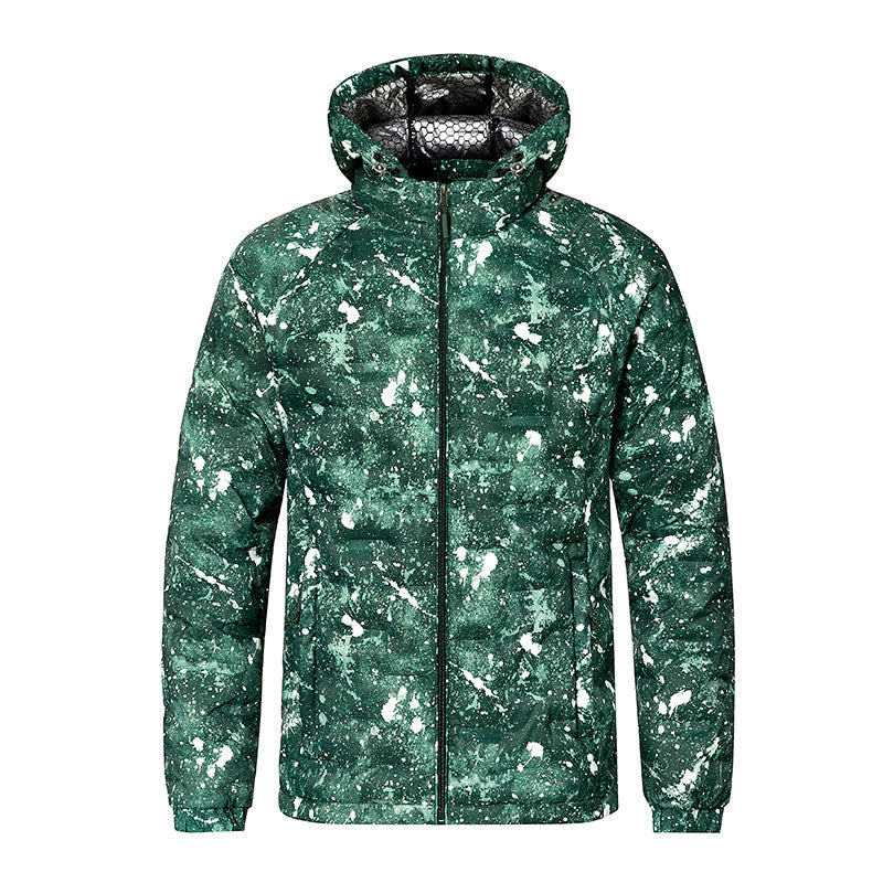 Herren Modische Steppjacke mit Kapuze und innovativem Design Drune