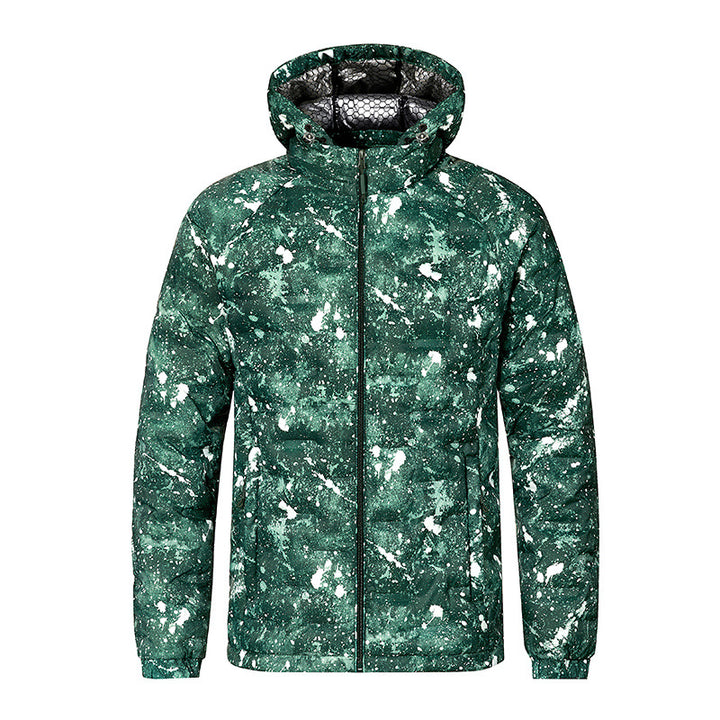 Herren Modische Steppjacke mit Kapuze und innovativem Design Drune