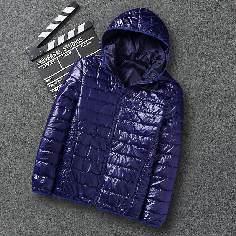 Herren nan ultraleichte Kapuzen-Steppjacke mit Packfunktion und winddichtem Shell Drune