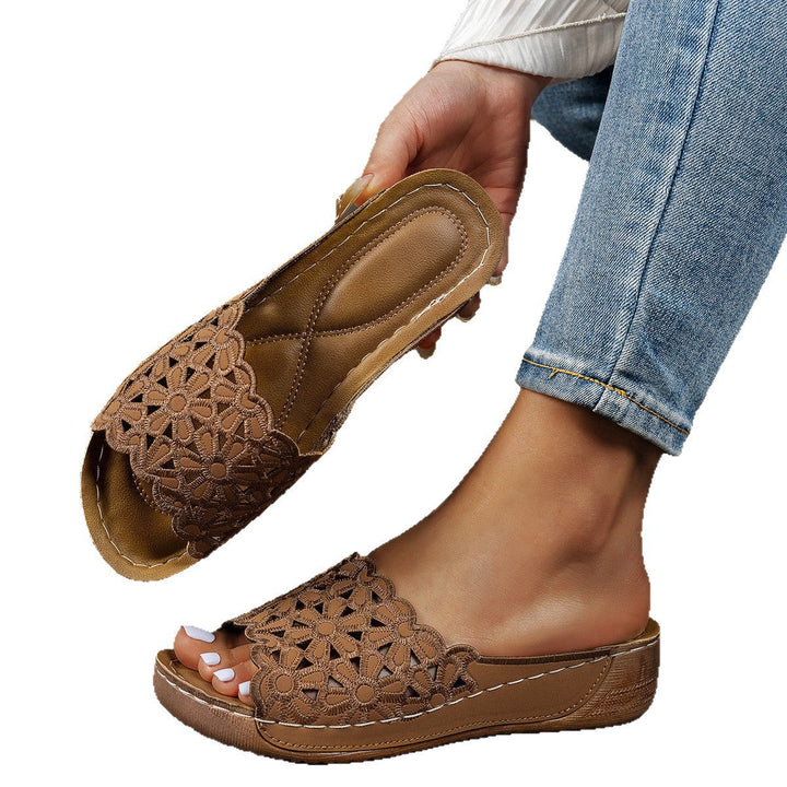 Damen Bequeme Pantoletten mit modischem Blumendesign Drune