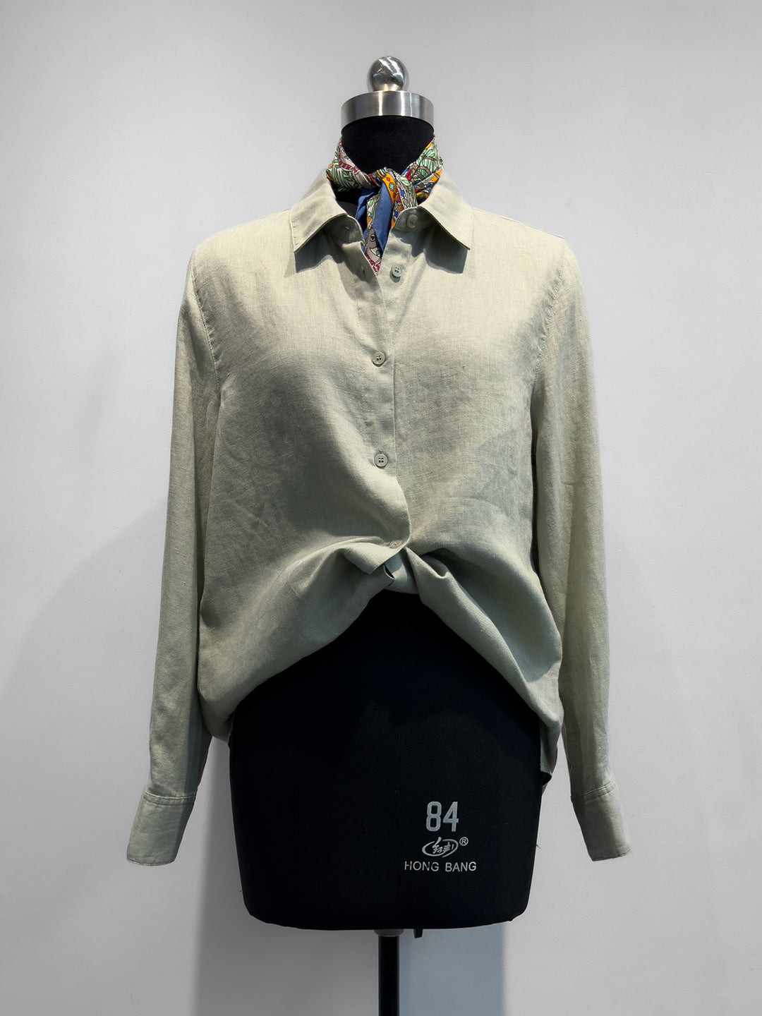 Damen Stylische Knopf-Down Leinenhemd Drune