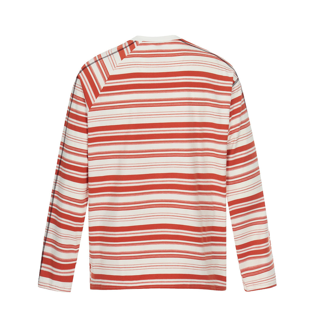 Unisex Gestreiftes Langarmshirt mit kontrastierenden Ziernähten Drune