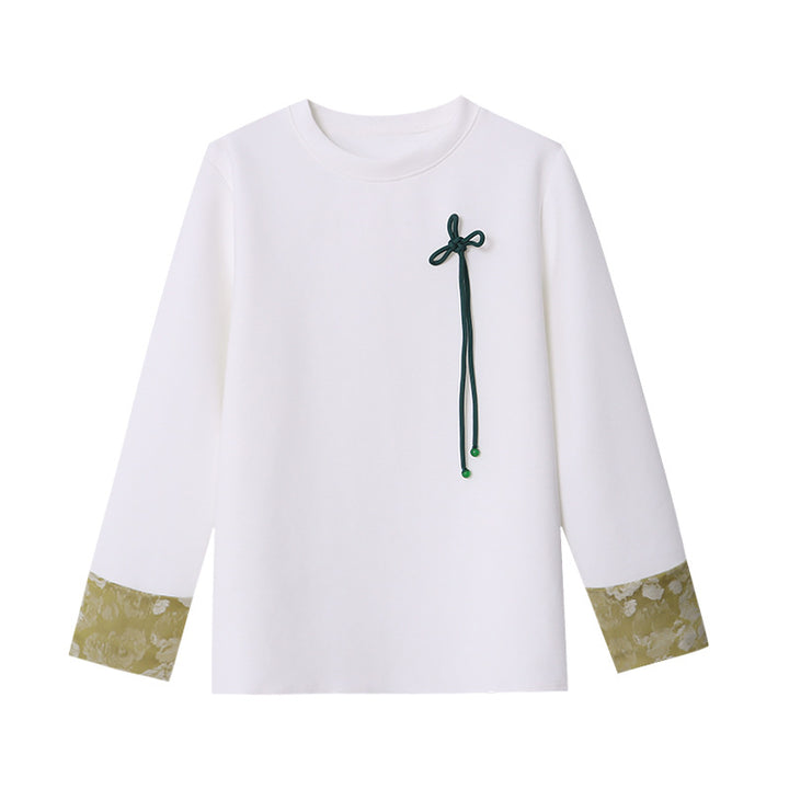 Damen Modisches Sweatshirt mit floralem Kragen Drune