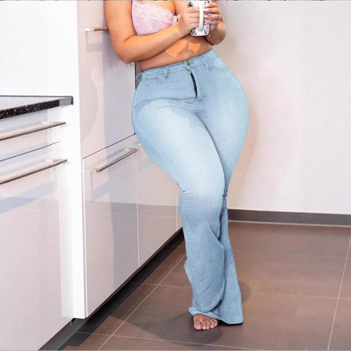 Damen formgebende High‑Waist Flared-Jeans aus Superstretch-Denim mit Po‑Lift-Effekt Drune