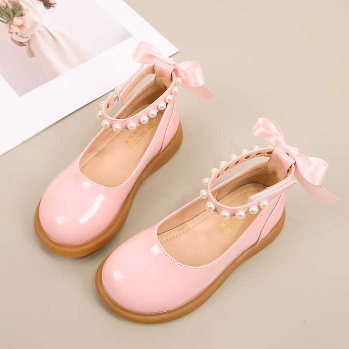 Mädchen Ballerina Schuhe mit Perlen- und Schleifendetail Drune