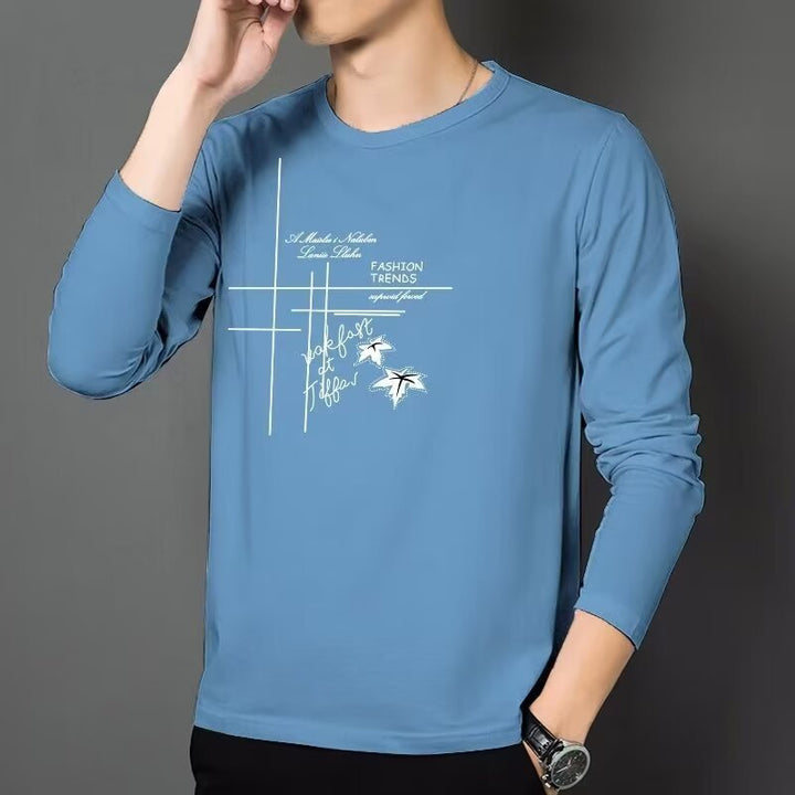 Herren Modisches Langarmshirt mit kreativem Druck Drune
