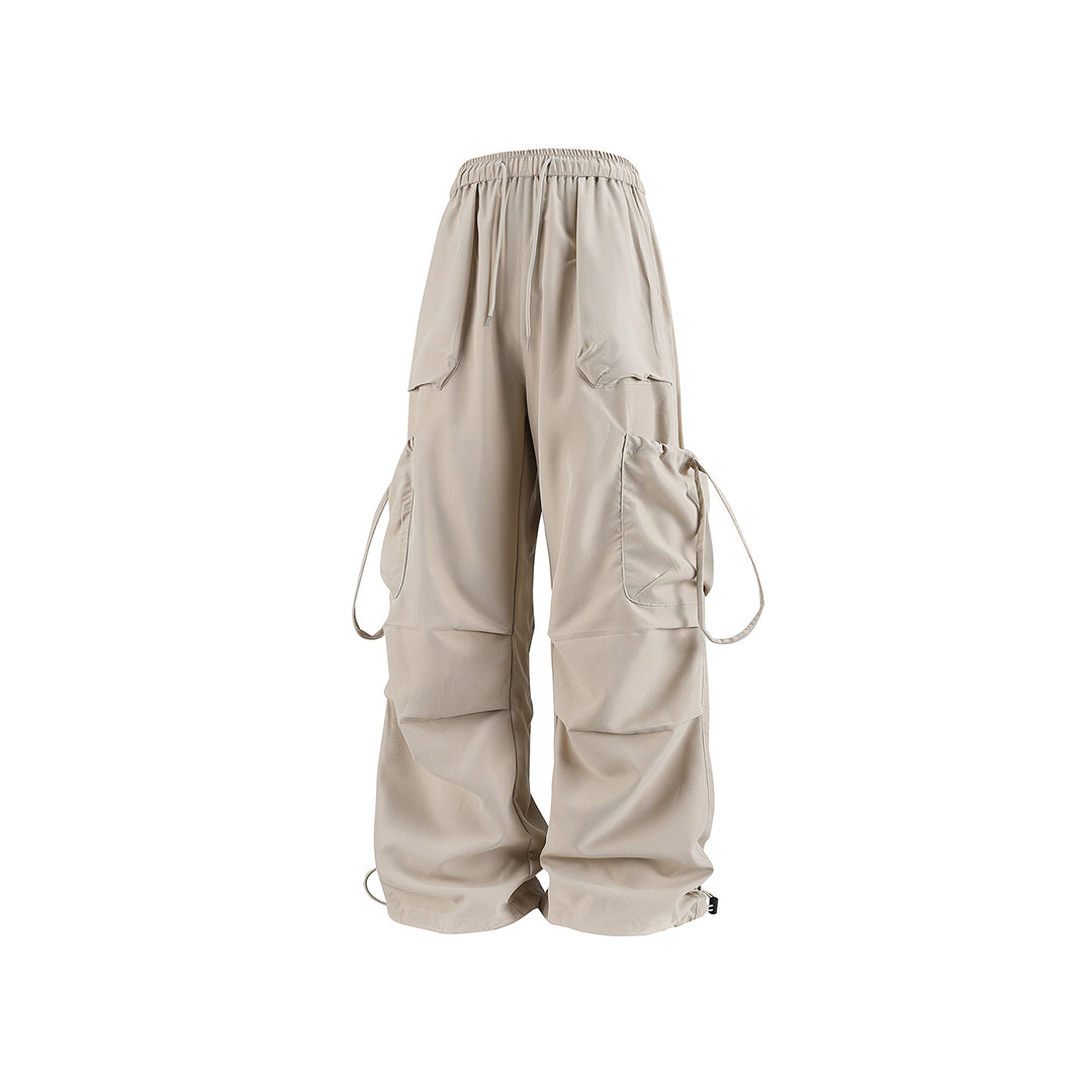 Herren Oversized Cargo‑Bundhose im Baggy‑Utility‑Cut mit Elastikbund, Klapptaschen und verstellbaren Saumabschlüssen Drune