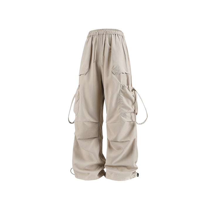 Herren Oversized Cargo‑Bundhose im Baggy‑Utility‑Cut mit Elastikbund, Klapptaschen und verstellbaren Saumabschlüssen Drune