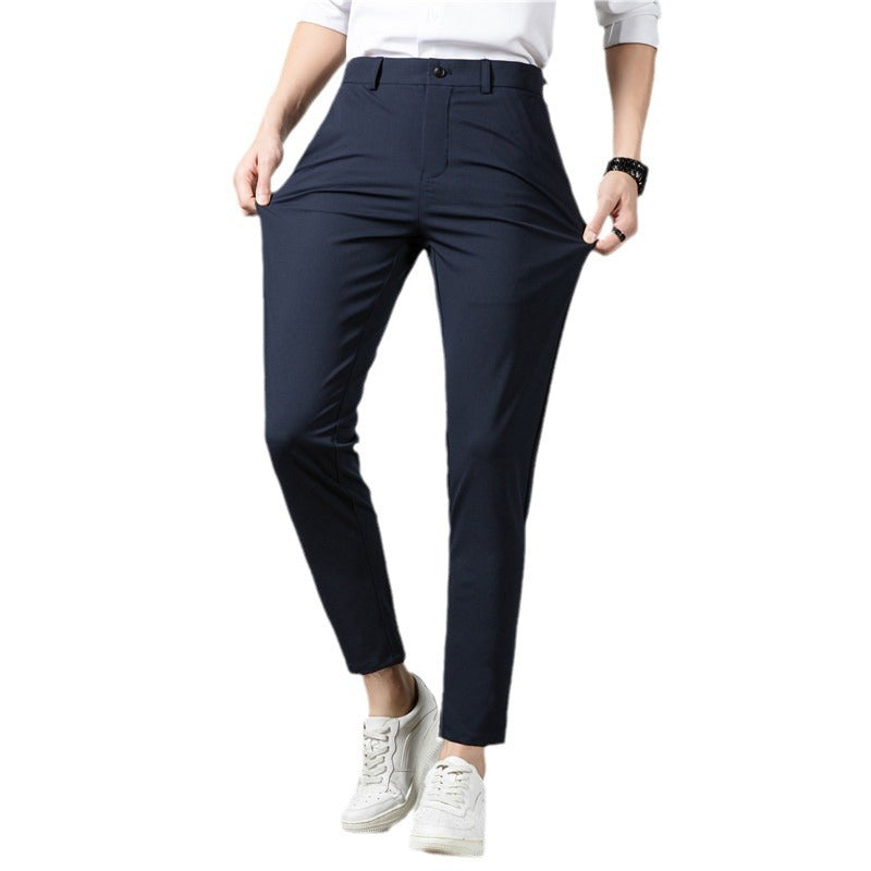 Herren Slim-Fit Stretch-Anzughose mit schmaler Knöchellänge Drune