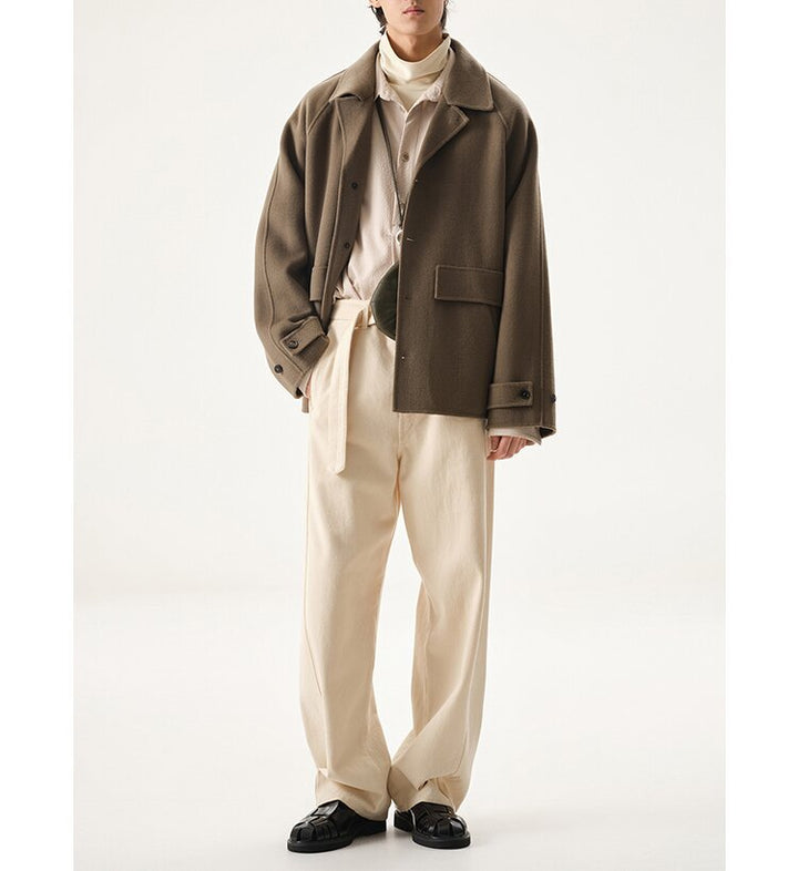 Herren Kurzjacke aus Wollmix im Oversized-Schnitt mit Umschlagkragen Drune
