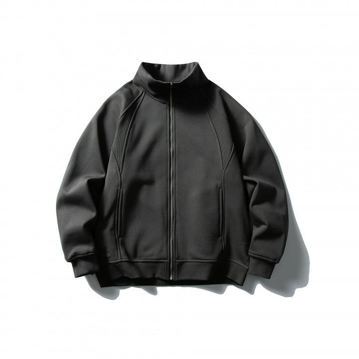 Unisex Boxy-Oversize-Zipjacke mit Stehkragen, Raglanärmeln und Eingrifftaschen Drune