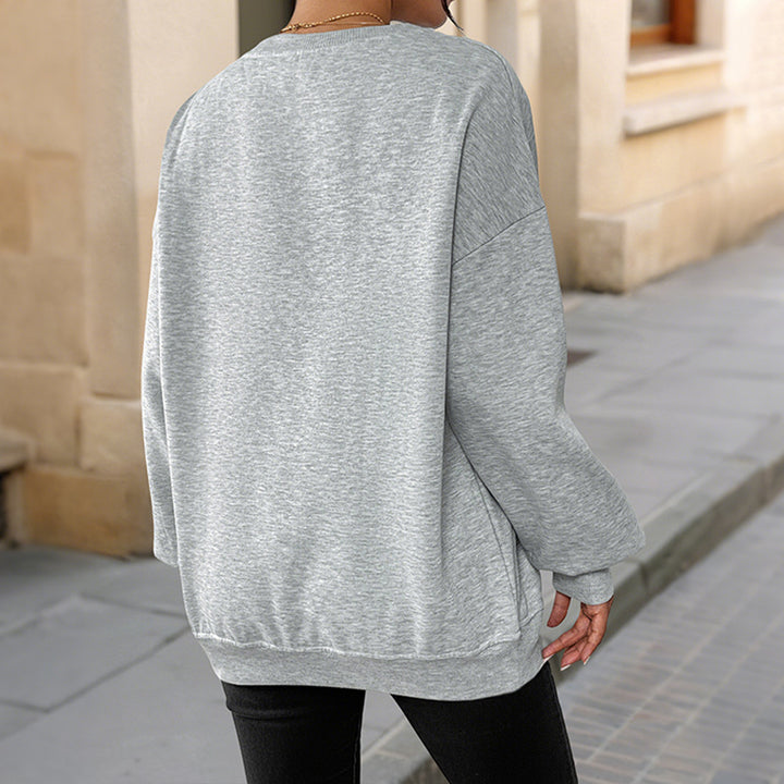Damen Gefüttertes Cropped-Sweatshirt mit Fleece-Innenfutter und überschnittener Schulter Drune