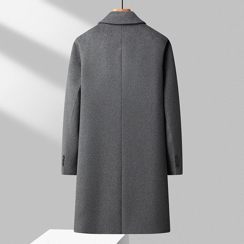 Herren Langer einreihiger Wollmantel mit schlanker Silhouette Drune