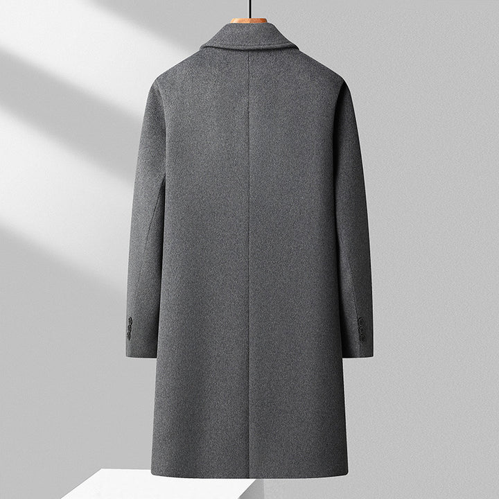Herren Langer einreihiger Wollmantel mit schlanker Silhouette Drune