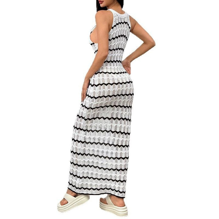 Damen figurbetontes Häkel-Maxikleid Drune