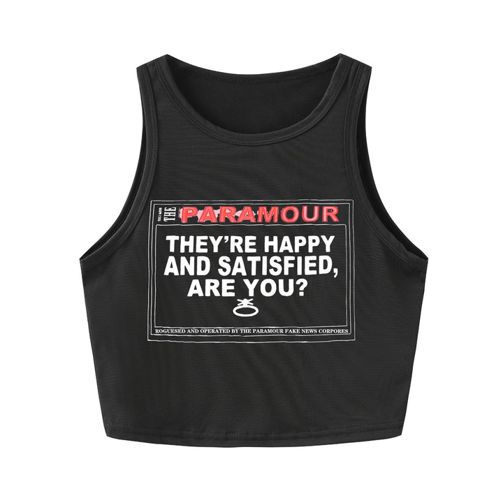 Damen Crop-Top mit kreativem Schriftzug und lässigem Schnitt Drune