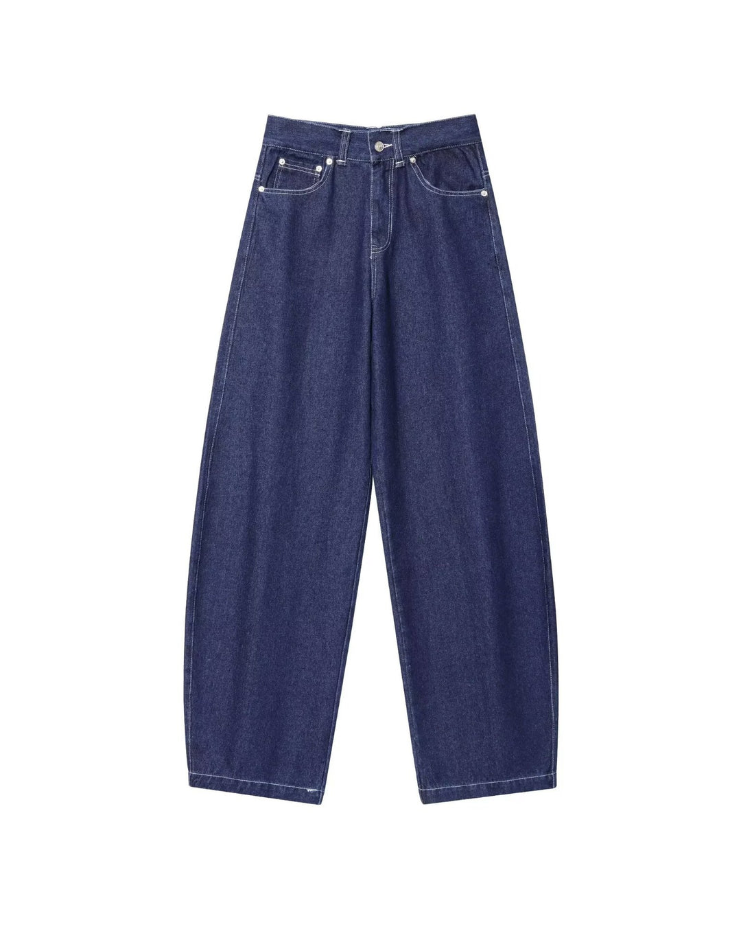 Damen Hochtaillierte Cropped-Jeans mit weitem Bein, Used‑Effekt und klassischen Taschen Drune