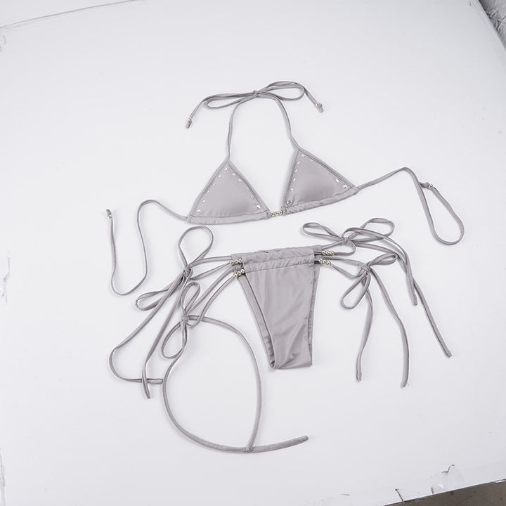 Damen Bikini-Set mit verstellbaren Trägern und eleganten Schmuckdetails Drune