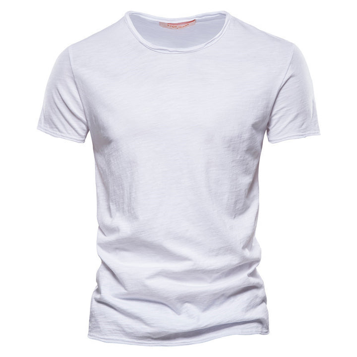 Herren nan leichtes Baumwollshirt mit Rundhalsausschnitt und schlanker Passform Drune