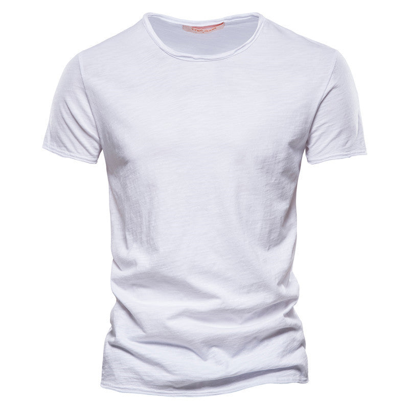 Herren nan leichtes Baumwollshirt mit Rundhalsausschnitt und schlanker Passform Drune