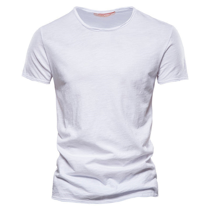 Herren nan leichtes Baumwollshirt mit Rundhalsausschnitt und schlanker Passform Drune