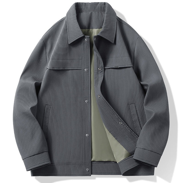 Herren Cord-Überhemdjacke mit Druckknopffront, durchgehendem Futter & Relaxed-Schnitt Drune