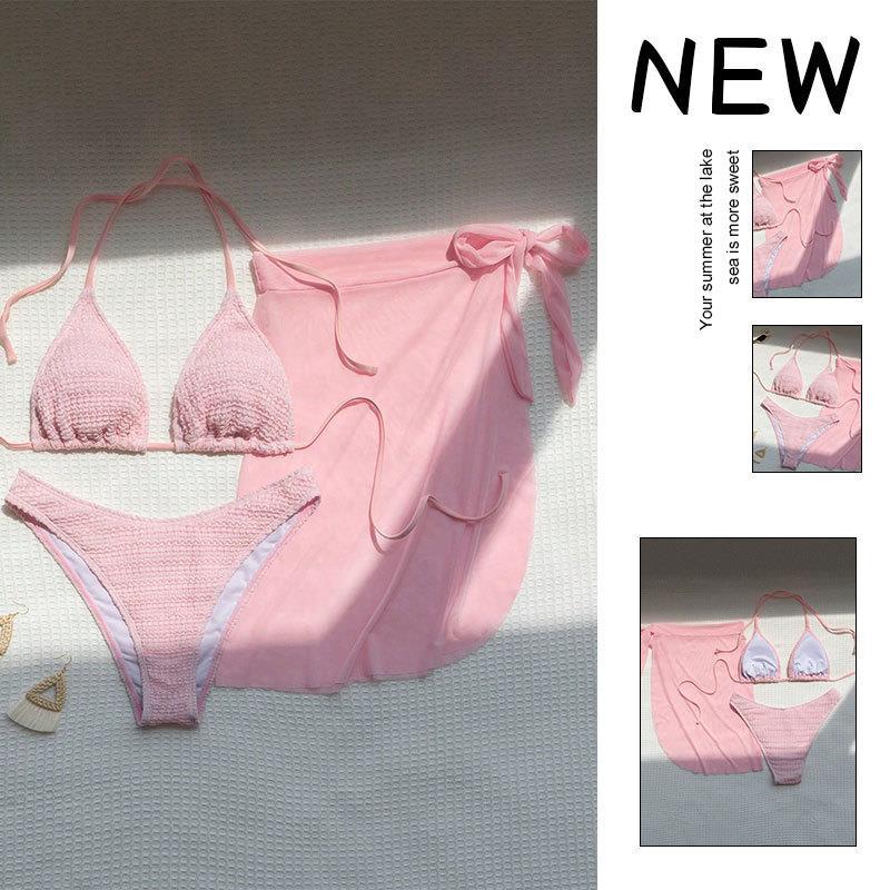 Damen Bikini-Set mit geflochtenem Oberteil und seitlichem Wickelrock Drune