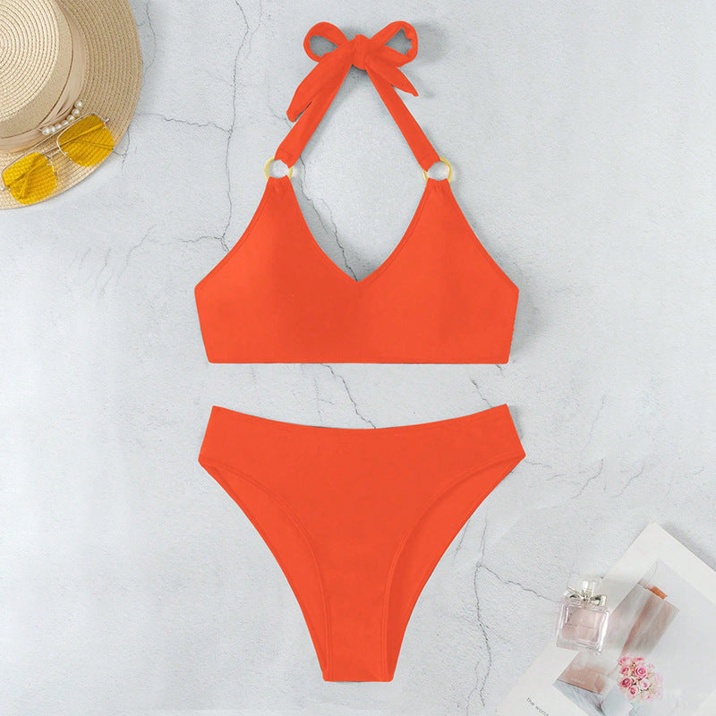 Damen Triangel-Bikini mit verstellbaren Trägern und eleganten Akzenten Drune
