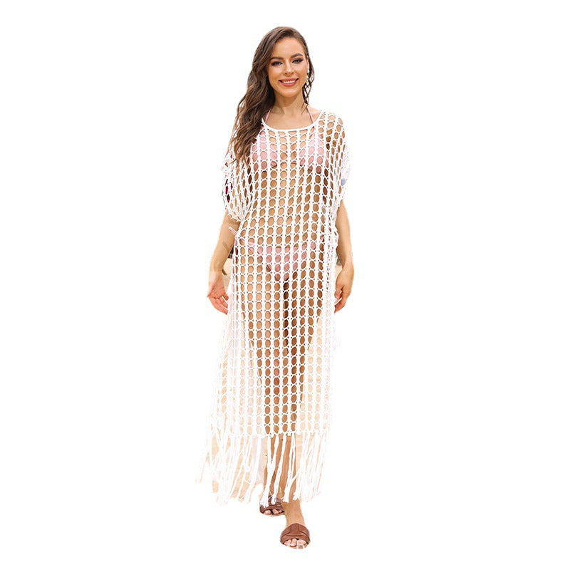 Damen elegantes Häkelkleid mit tiefem Ausschnitt Drune