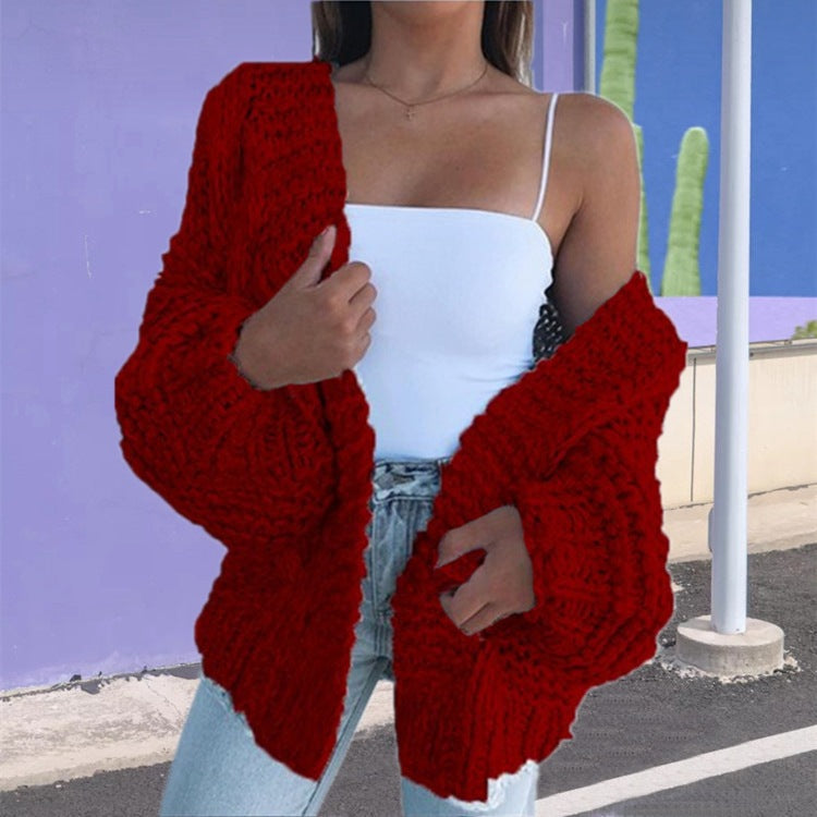 Damen Grobstrickjacke mit lässigem Schnitt und tiefen Taschen Drune
