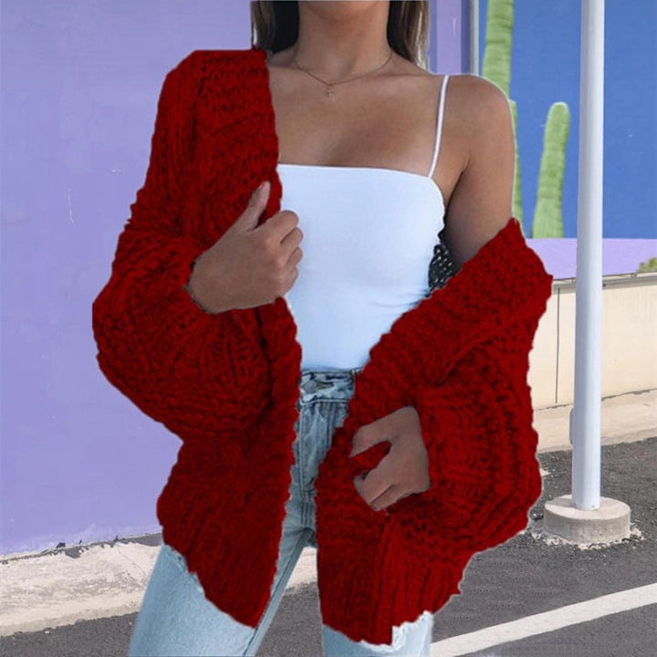 Damen Grobstrickjacke mit lässigem Schnitt und tiefen Taschen Drune
