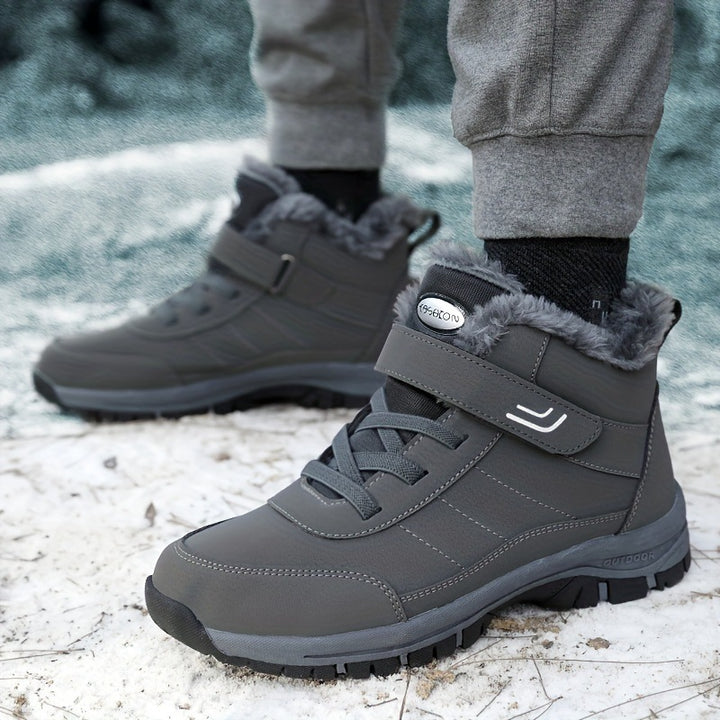 Herren Gefütterte Winter‑Trekking‑Boots mit Klettverschluss und Kunstfellfutter Drune