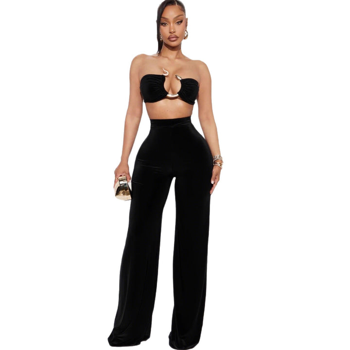 Damen Cut-Out Oberteil mit high-waisted Hose Drune