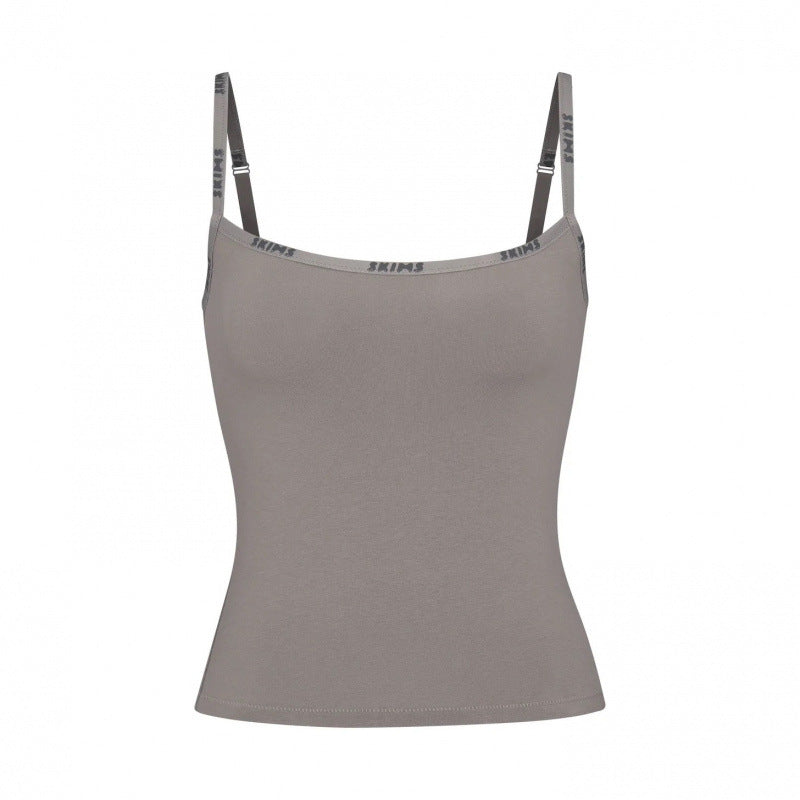 Damen verstellbare Träger Basic Top Drune