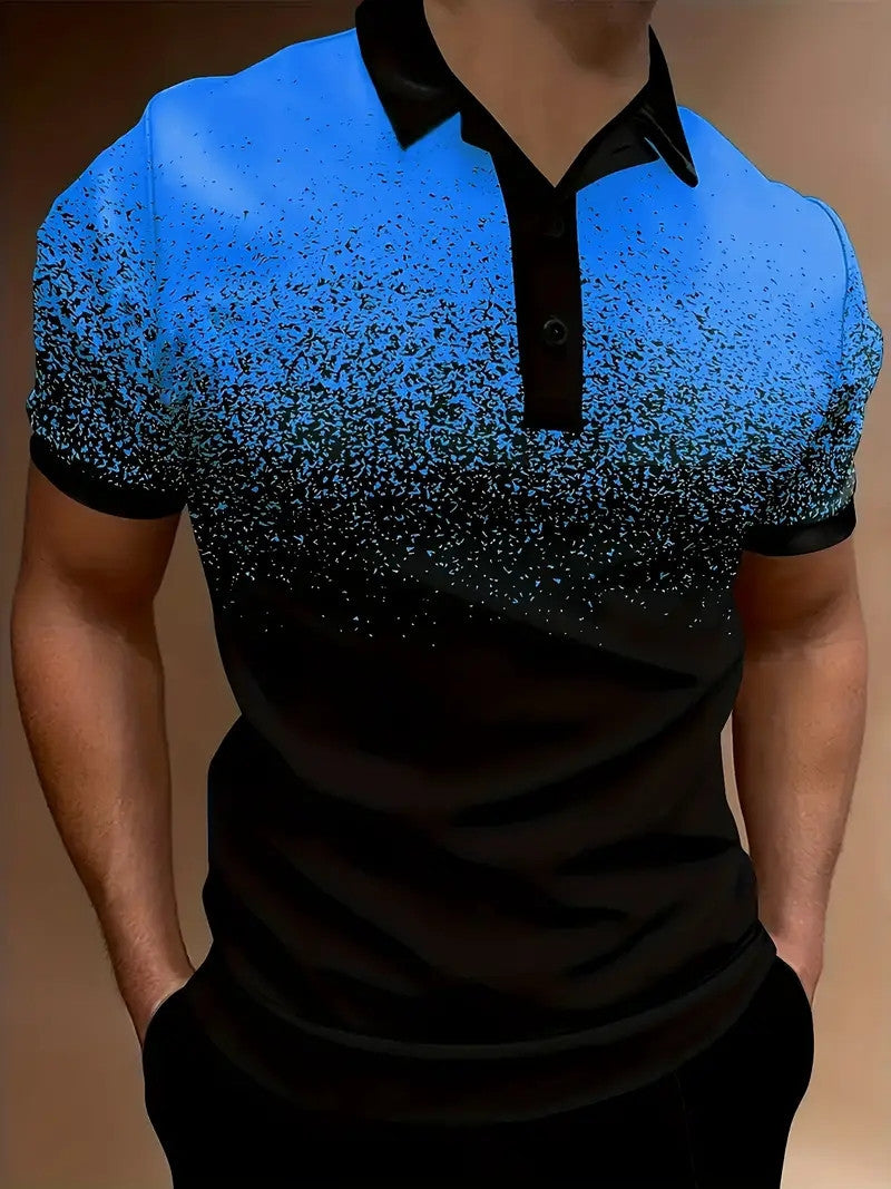 Herren-Gradient-Druck-Performance-Polohemd Drune