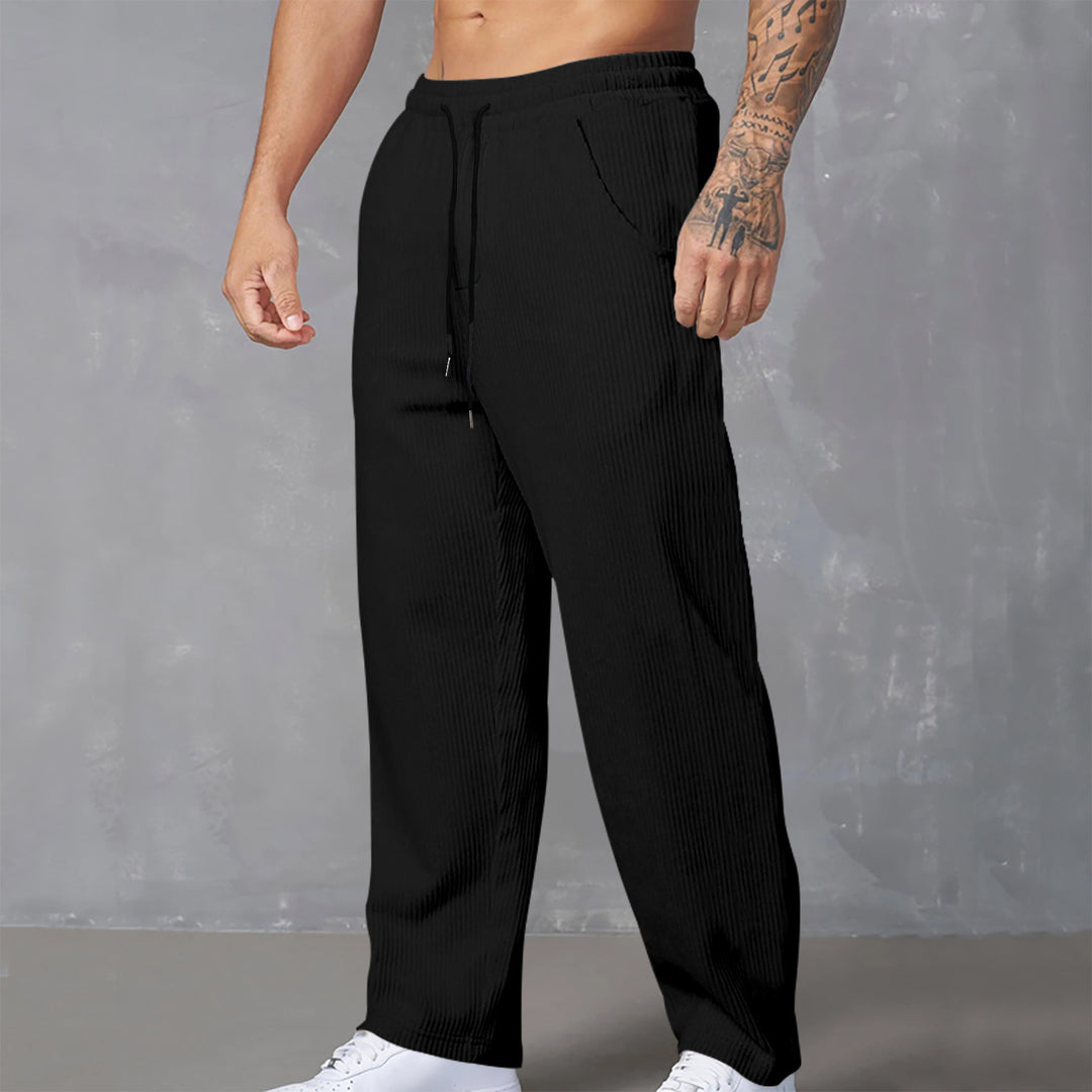 Herren lässige und atmungsaktive Freizeithose mit elastischem Bund Drune
