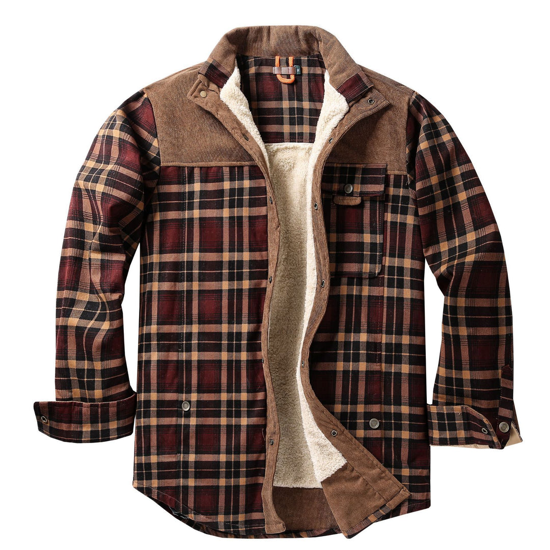 Herren Lässige Flanelljacke mit Teddyfutter Drune