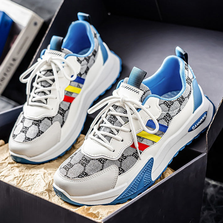 Damen luxuriöse Retro-Chunky-Sneaker aus Jacquardstoff mit verstärkter Zehenkappe und stoßdämpfender Leichtsohle Drune
