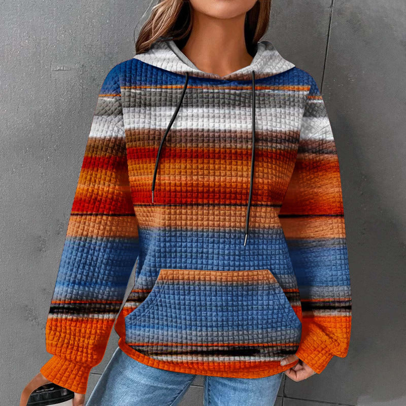 Damen Modischer Kapuzenpullover im Karodesign Drune