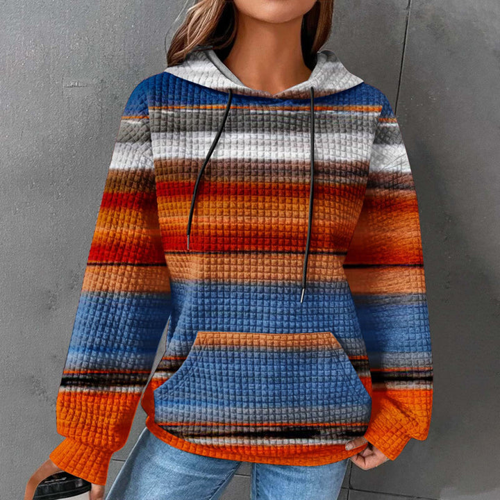Damen Modischer Kapuzenpullover im Karodesign Drune
