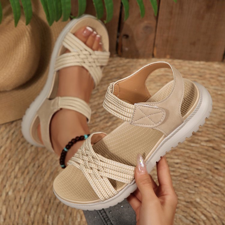 Damen Freizeit-Sandalen mit geflochtenem Riemendesign und komfortabler Fußbettung Drune