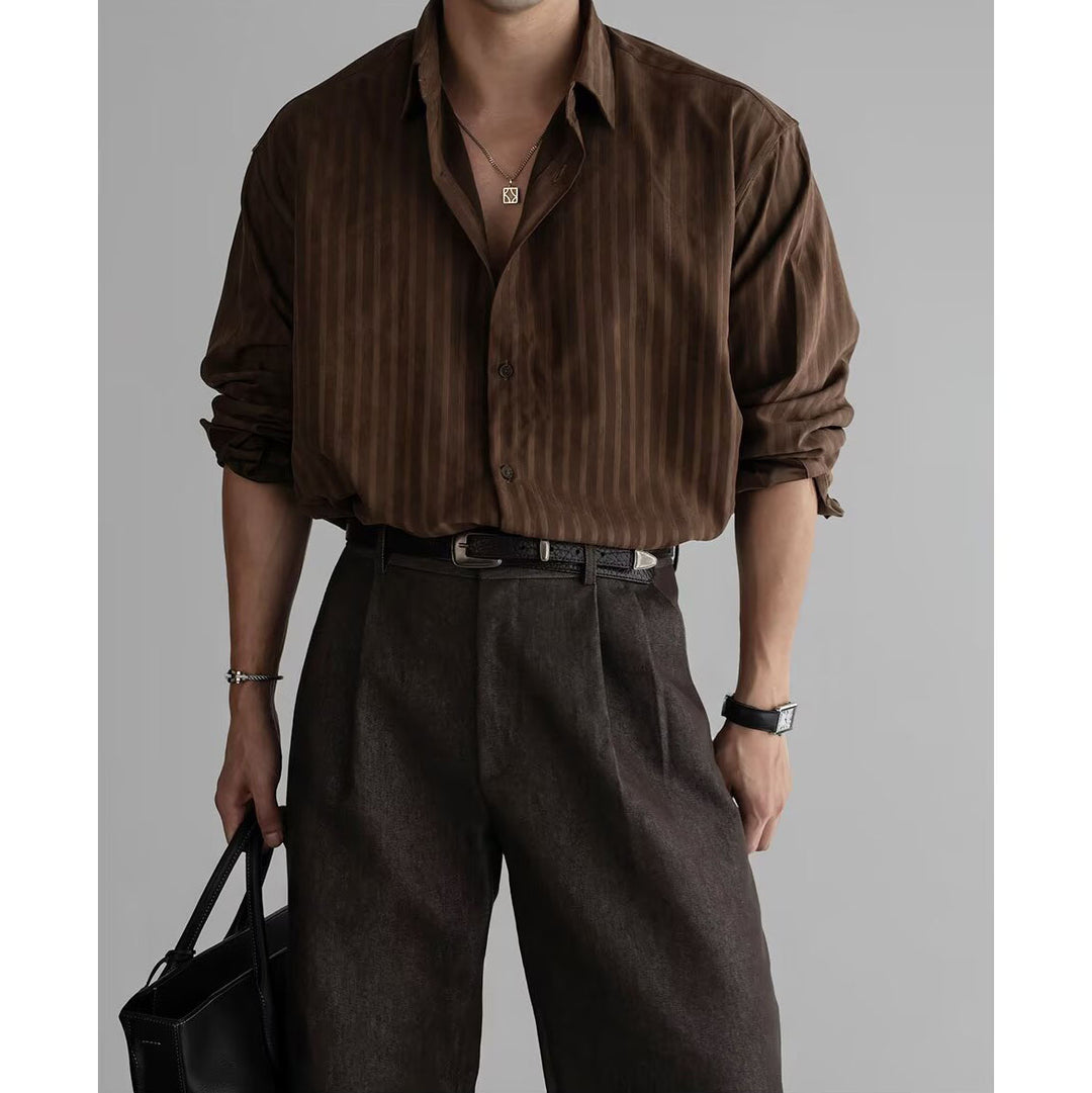 Herren Elegantes Hemd mit feiner Rippstruktur Drune