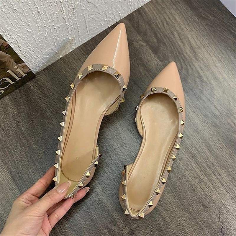 Damen spitze Ballerinas mit metallischen Nieten Drune