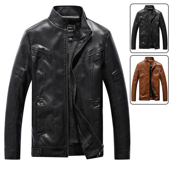 Herren Elegante Motorradlederjacke Drune