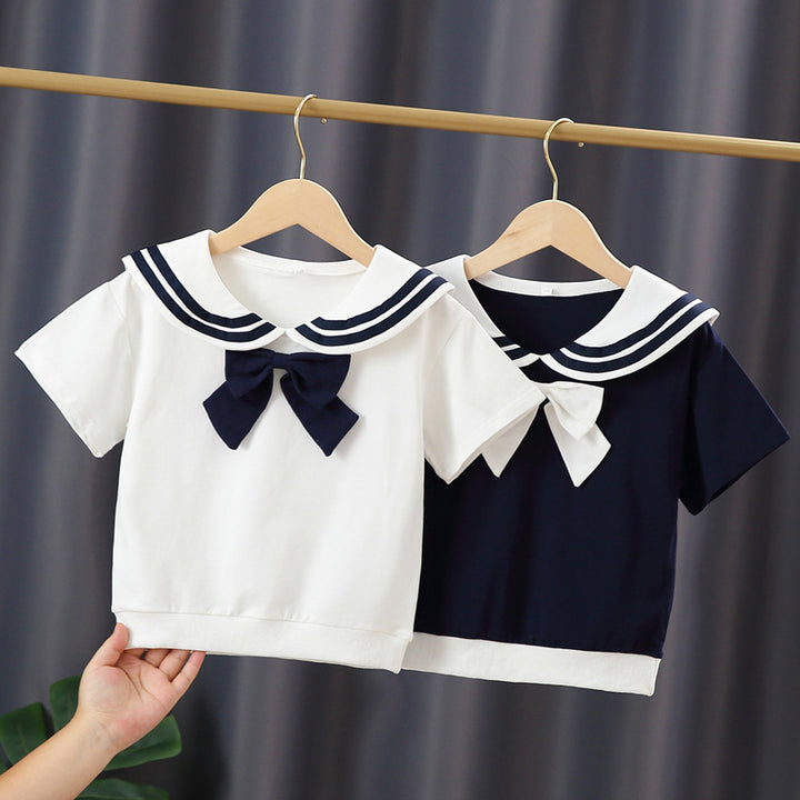 Mädchen Matrosen-T-Shirt mit Schleifendetail Drune