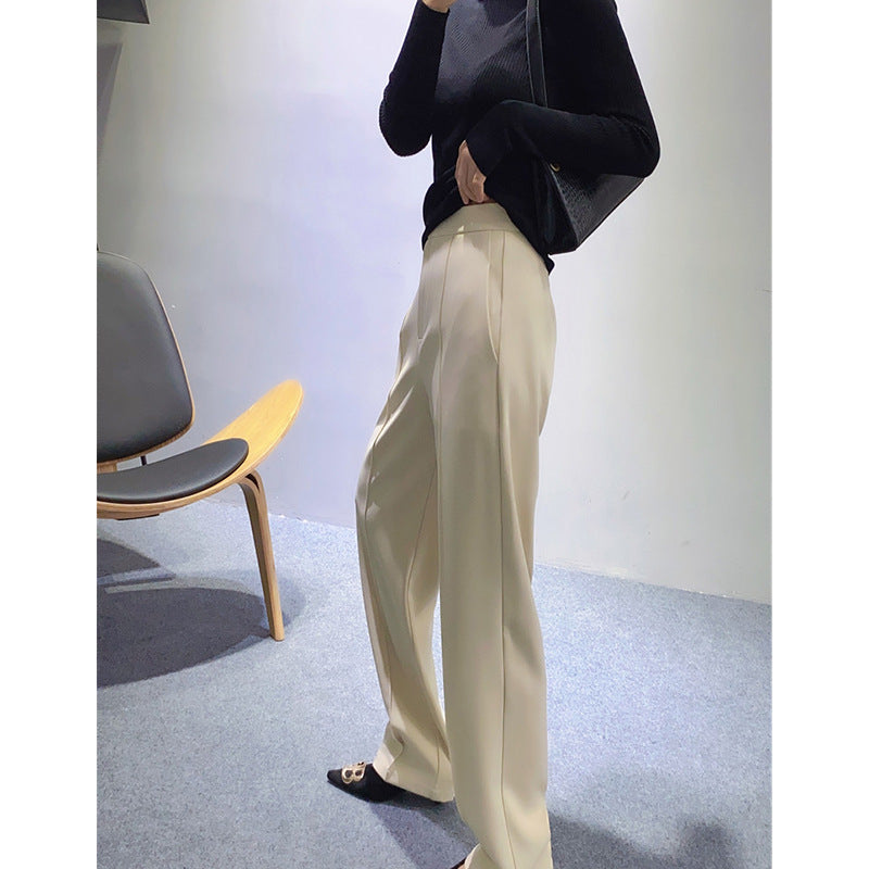 Damen Elegante und schicke Hochtaillierte Stoffhose Drune