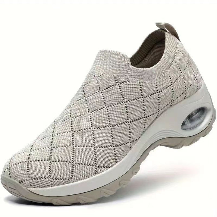 Damen Slip-On Strick-Sneaker mit Luftkissen und dämpfender Plateausohle Drune