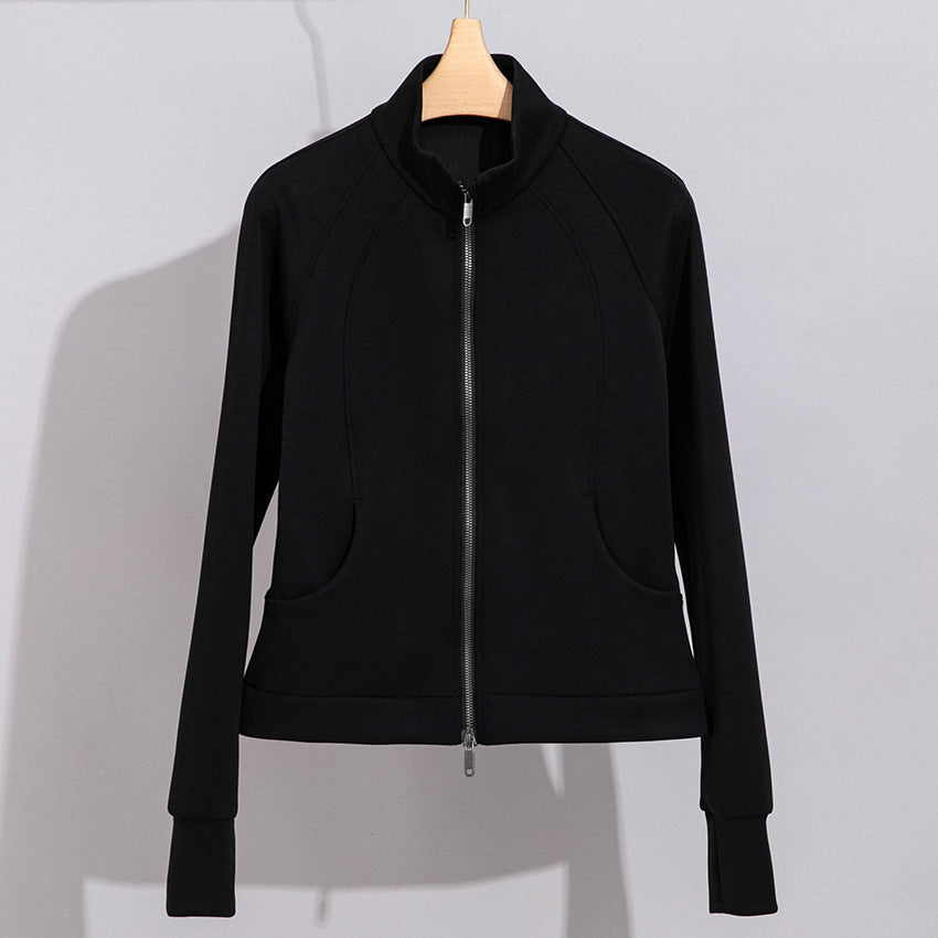 Damen Performance-Trainingsjacke mit Stehkragen und Daumenloch Drune
